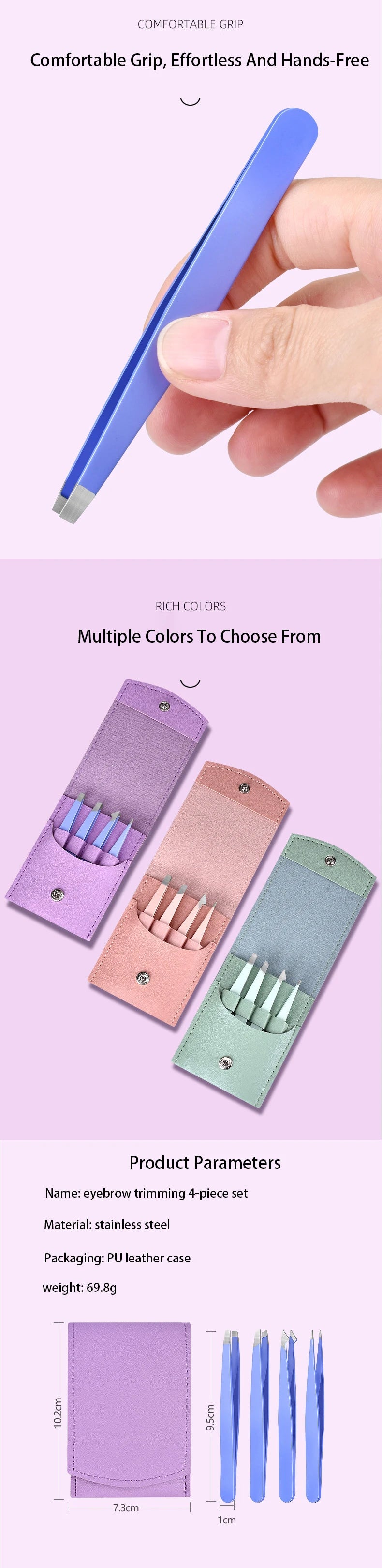Eyebrow Tweezer Colorful Hair Beauty Fine Hairs Puller Stainless Steel Slanted Eye Brow Clips Removal Makeup Tools RELUX.STORE