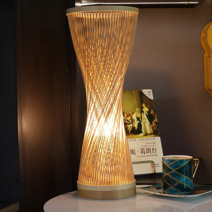 Chinese Bamboo Art Bamboo Weaving Zen Bamboo Lamp Living Room Tatami Lamp, Housewarming Gift