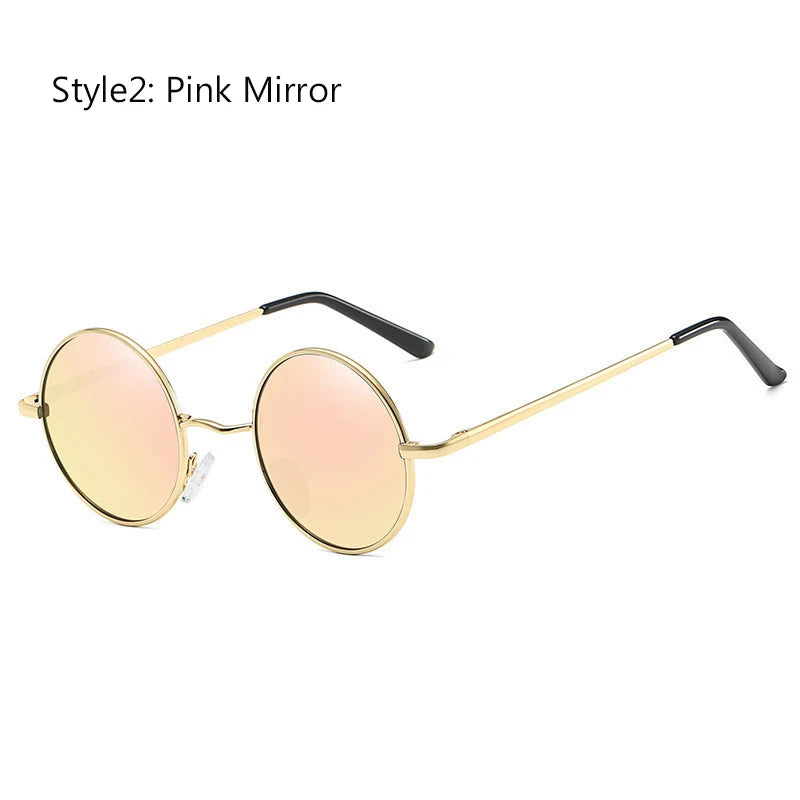 Retro Vintage Round Polarized Sunglasses Men Brand Designer Sun Glasses Women Alloy Metal Frame Black Lens Eyewear Driving UV400 RELUX.STORE