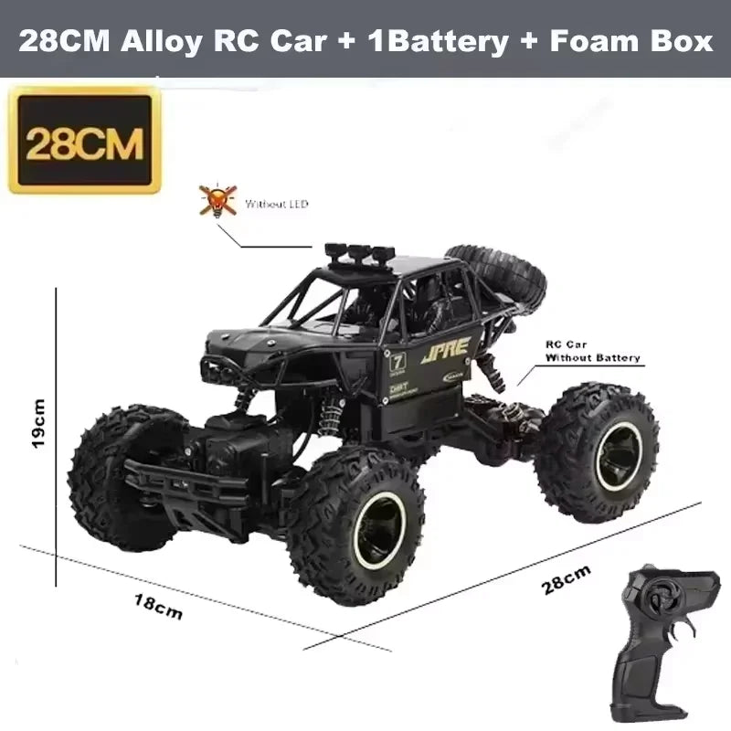 RC Cars Remote Control Car 1:12/16 Off Road Truck Metal Shell LED Headlights Offroad Monster RC Trucks 4WD All Terrain Toys Kids