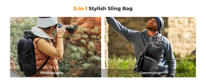 K&F Concept 10L Camera Sling Bag Hardshell Photographers Shoulder Bag Crossbody Backpack Camera Bag For Sony Canon Nikon DSLR
