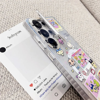 Kawaii Angel Baby Animal Phone Case For Samsung Galaxy S25 Ultra 24 Plus S23 S25 Edge Cover with Stand Chain Cute Magnetic Cases
