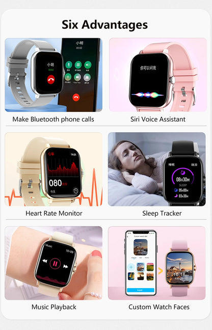 PHONEPACE Y13 Smart Watch with Call Function Fitness Tracker Heart Rate Monitor Alarm Clock for Outdoor Sports Monitoring