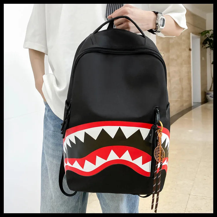 Men's Tactical Backpack: Shark-Mouth Opening Travel Rucksack | Water-Resistant Student Daypack for Outdoor Hiking & College