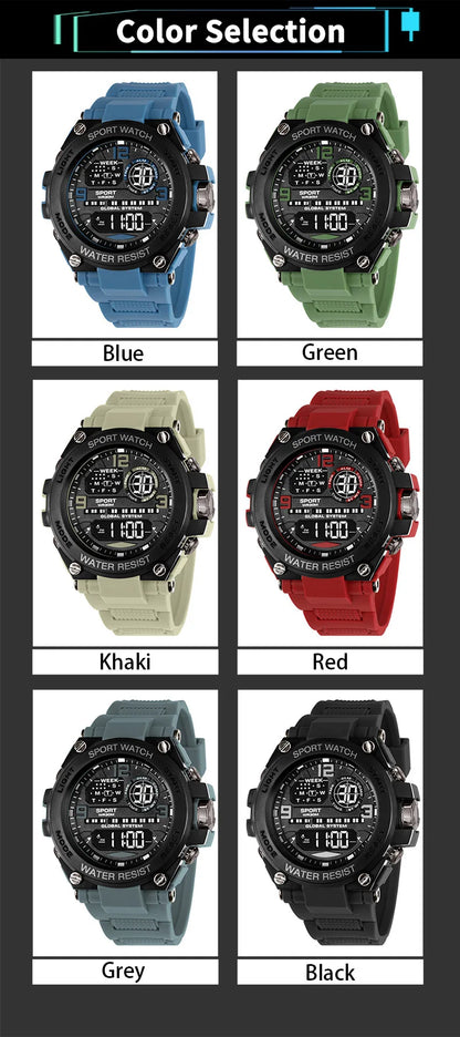 Multifunction Men's Sports Watch Waterproof Luminous Alarm Clock Outdoor Fitness Digital Watch Electronic Wristwatch for Man Kid