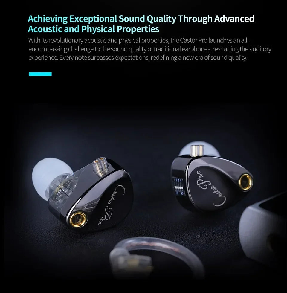 KZ Castor PRO in Ear Earphone HiFi Bass Dynamic Earbuds High-end Tunable Headphone Harman Target with Improved Bass Headsets RELUX.STORE