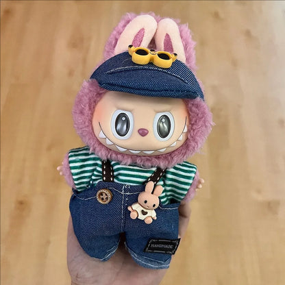 Labubu Clothing Popular New Products Fashion Velcro 17cm Doll Cute Dress Casual Set Skirt Plush Toy Clothing