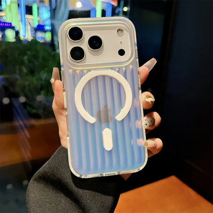 Luxury For Magsafe Aurora Clear Luggage Phone Case For iPhone 17 16 15 14 13 Pro Max Plus Wireless Charging Protective Covers RELUX.STORE