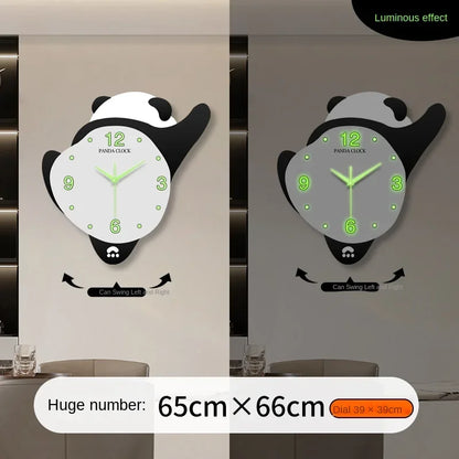 Panda Glowing Swinging Wall Clock HOT SALES
