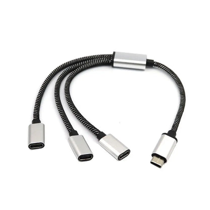 USB C Male To Double USB C Female Splitter Type C Hub For Type C Gaming Handle Charger Powerbanks Adapter