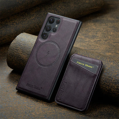 2 In 1 Magsafe Magnetic Leather Flip Phone Case for Samsung S25 S24 S23 S22 Ultra Plus FE Wallet Cover Cards Holder Pocket Cover