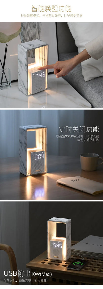 Simulated Sunrise Wake-up Alarm Clock White Noise Sleep Sound System Small Night Light High Aesthetic Bedside Table Lamp