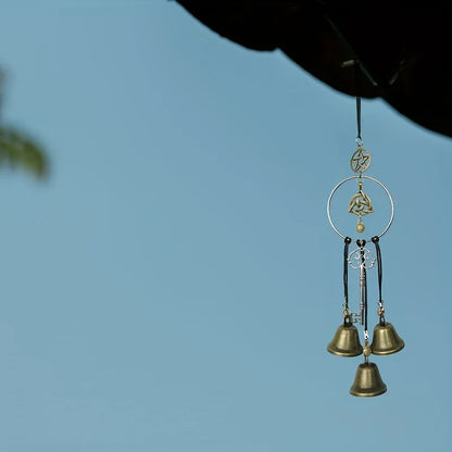 1pc witch bell doorknob hanging decorative wicker wind chime home decoration