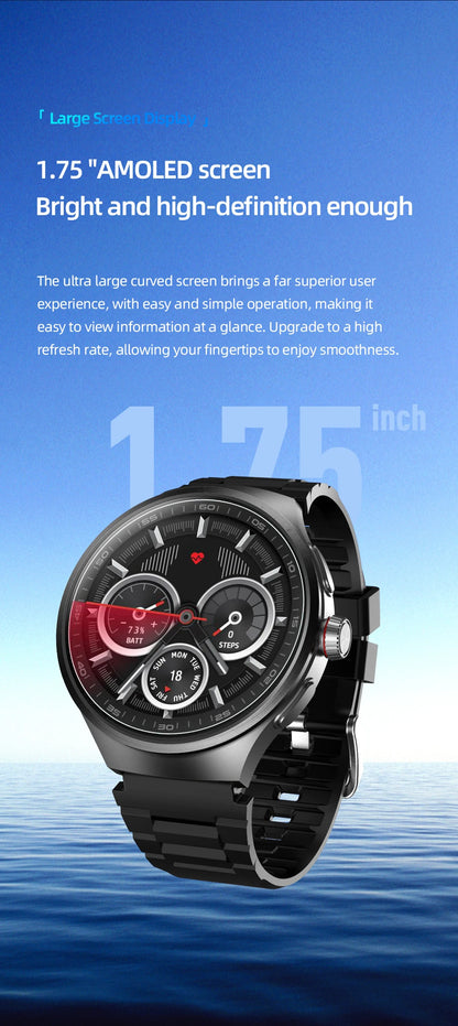 GoldenSpike 4GB+128GB Smart Watch 1.75inch Amoled Smartwatch With 180° Rotary Camera GPS Position WIFI Sim Card Slot Video Call