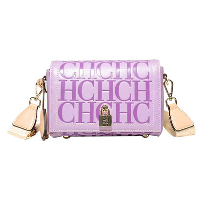 Fashion Design Model Metal Accessories Buckle Women's Shoulder Bag Luxury Brand 2025 Fashion Solid Colour Printed Head Bag RELUX.STORE