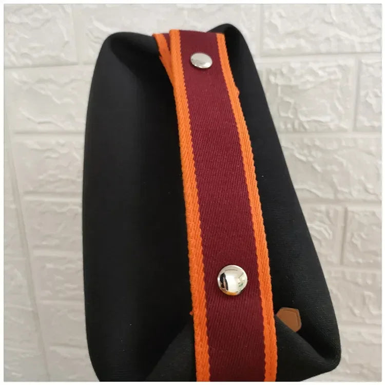 2024 New Large Capacity Canva Makeup Bag Soft Texture Fashionable Women's Shoulder Bag Color Blocking Handbag From China RELUX.STORE