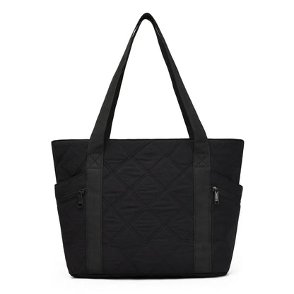Ladies' Handbag, Cotton Plaid Tote Bag, Quilted and Filled Yoga Fitness Bag, Travel Commuter Shoulder Bag