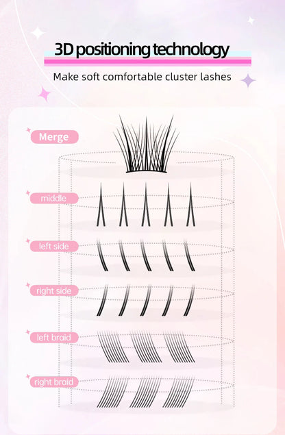 Yelix Self-adhesive Glue Free False Eyelashes Reusable DIY Segmented DIY Lashes Clusters No Glue Needed Natural Soft Lashes RELUX.STORE