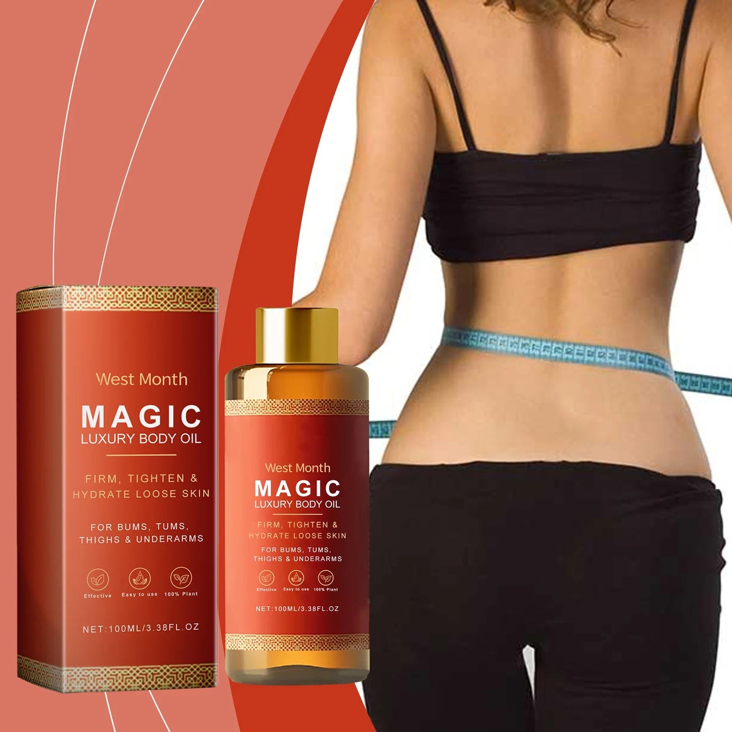 Body Firming Oil Deep Moisturizing Dry Skin Improve Sagging Skin Tightening Chest Thighs Nourishing Magic Luxury Body Care 100ml RELUX.STORE