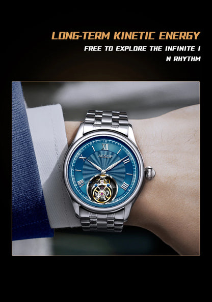 AESOP Official Watch Store Flying Tourbillon Movement Mechanical Wristwatches Skeleton Watches for Menes Luxury Waterproof 2025A