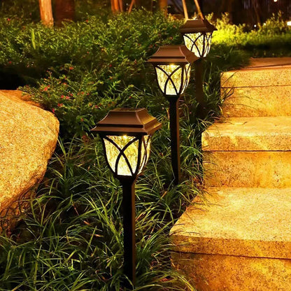 2pcs LED Solar Lawn Lights Outdoor Waterproof Garden Pathway Lamps Warm Light for Villa Courtyard Landscape Decoration Miflame RELUX.STORE