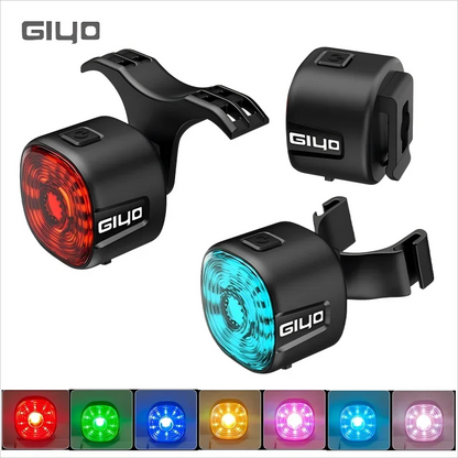 GlYO Auto Brake Sensing Bicycle Tail Light -USBRechargeable, lP66 Waterproof LED WarningLight for MTB & Road Bike Night Safety