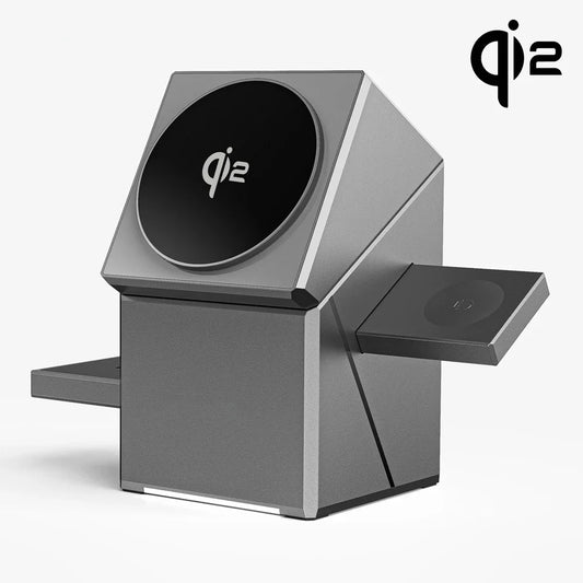 15W Qi2 3 in 1 Touch Autorotation Magsafe Magnetic Wireless Charger for Android Iphone Iwatch Airpods Fast Charging Dock Station