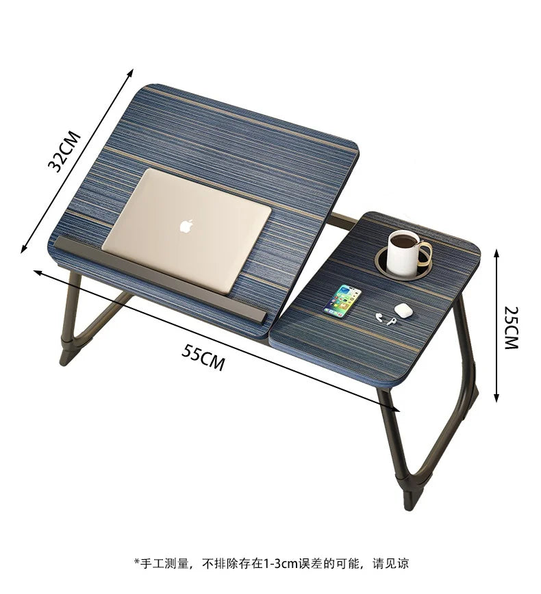 Foldable Bed Desk Adjustable Laptop Table with 5-Level Height Study Tray for Kids & Students Portable Nightstand for Dorm/Home