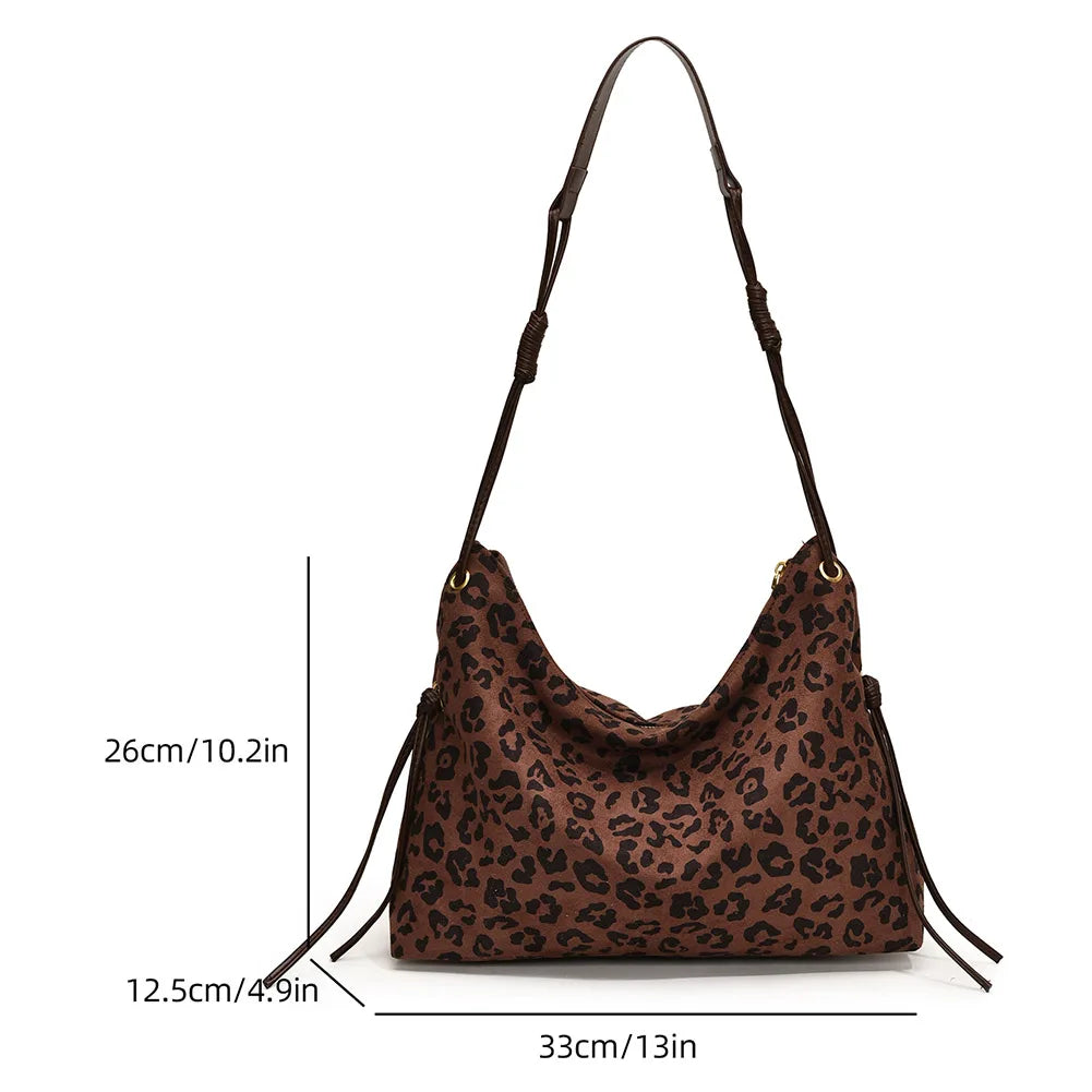Women Suede Shoulder Bag Adjustable Strap Messenger Bag with Zipper Trendy Retro Handbag for Work Travel RELUX.STORE