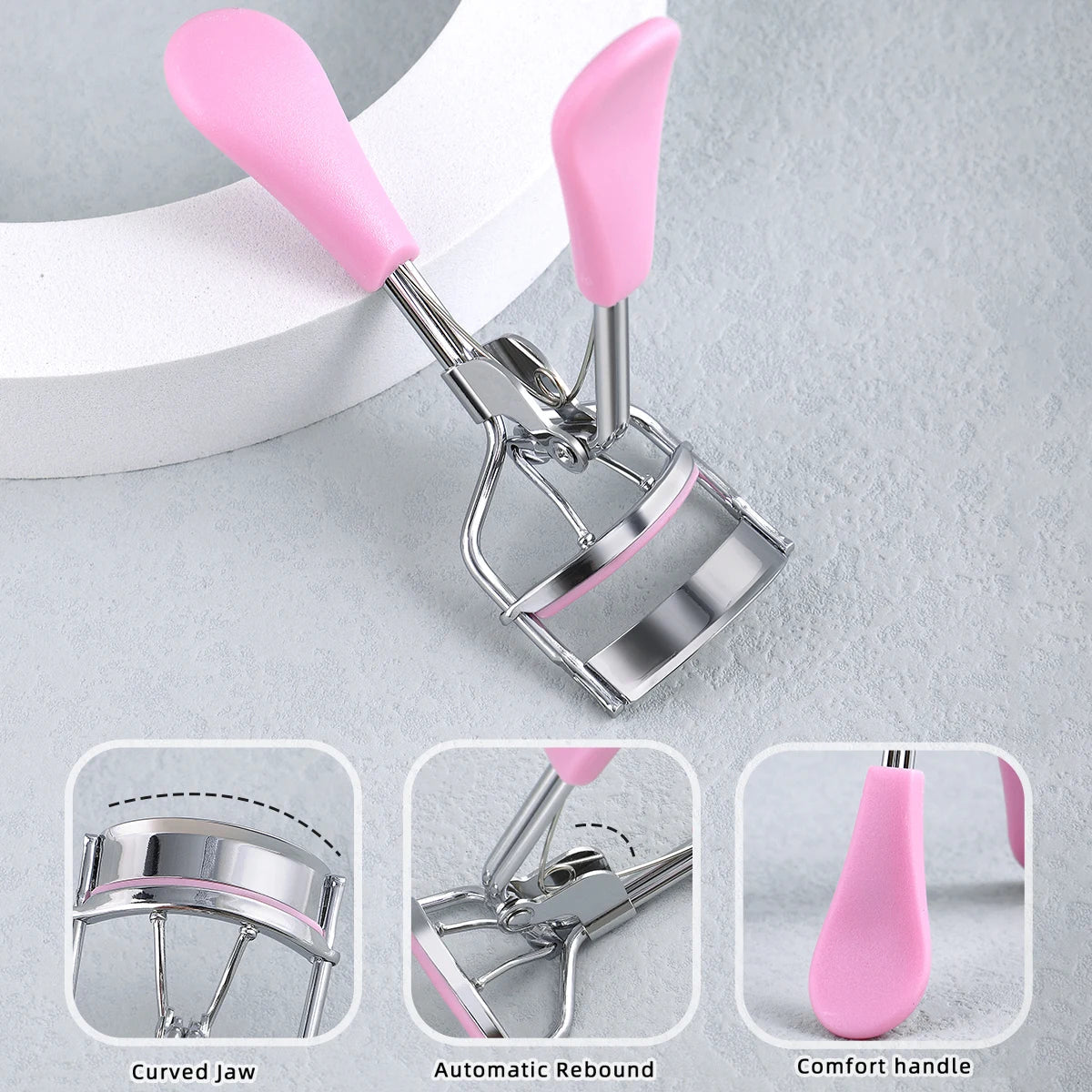 Portable Eyelash Curler with 15 Silicone Pads and Stainless Steel Eyelash Curler, Used for Eyelash Extension and Curling Tools RELUX.STORE