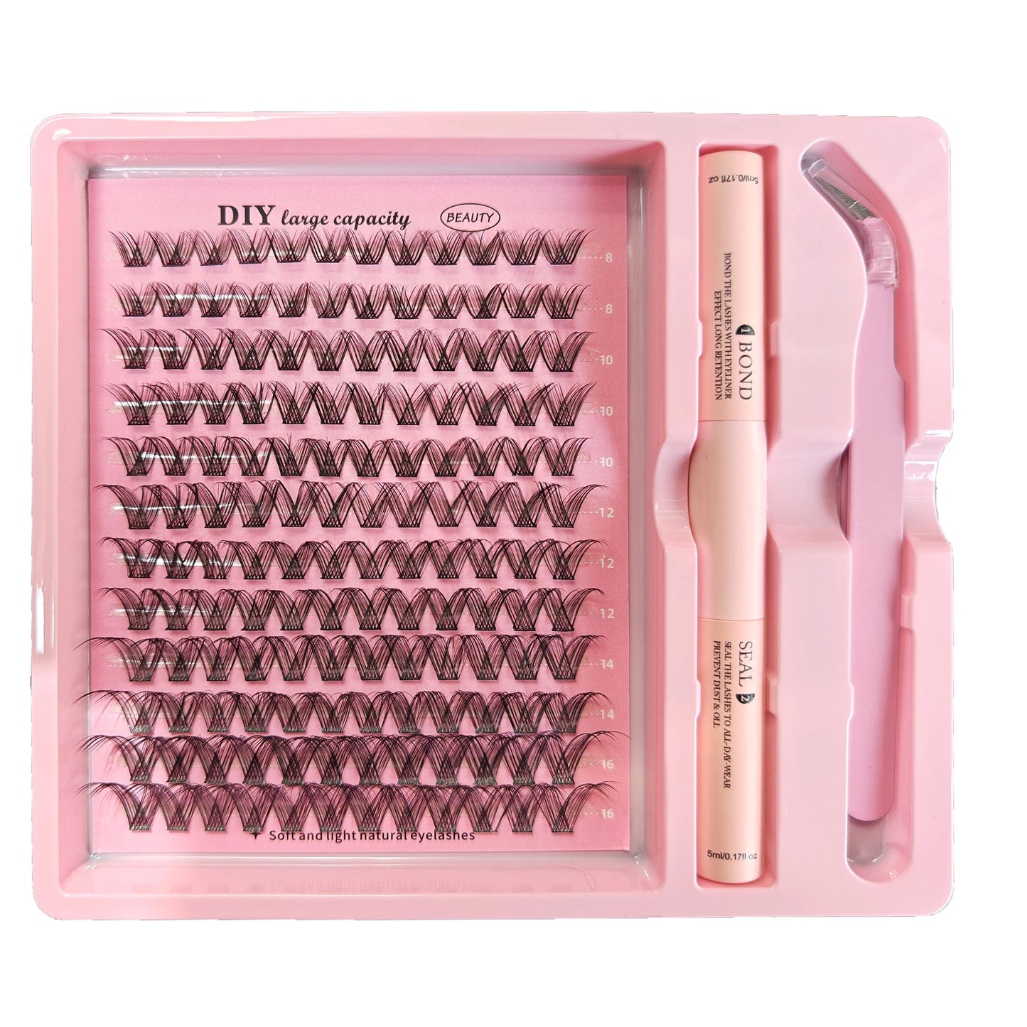 DIY Lashes Extension Kit Lash Bond and Seal Remover Eyelashes 200 PCS Clusters Makeup Tools for Gluing Lashes Gluing Glue RELUX.STORE