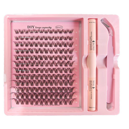 DIY Lashes Extension Kit Lash Bond and Seal Remover Eyelashes 200 PCS Clusters Makeup Tools for Gluing Lashes Gluing Glue RELUX.STORE