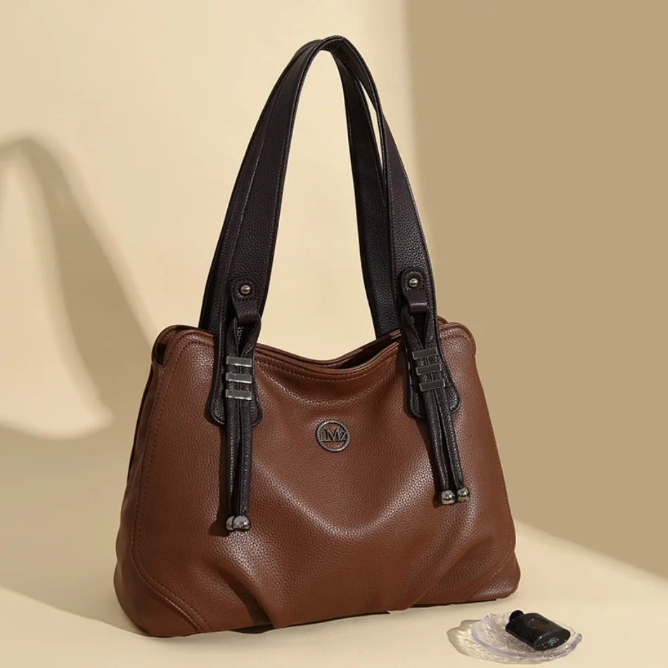 High Quality Soft Leather Handbags for Women Vintage Shoulder Tote Bag Luxury Designer Ladies Large Capacity Top-Handle Bags Sac RELUX.STORE