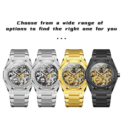 OLEVS Men's Watch Top Brand Luxury Hollowing Automatic Mechanical Watch Waterproof Luminous Watch for Men Gift Clock