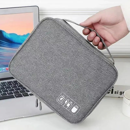 Handheld Digital Bag Multifunctional Large Capacity Moistureproof Mesh Earphone Charger Data Cable USB Travel Protective Case1PC