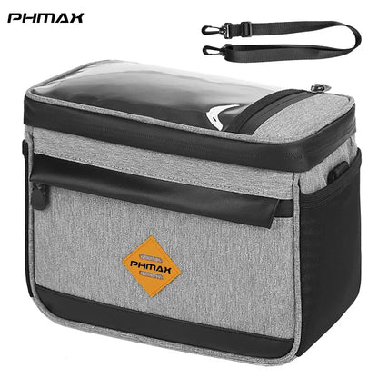 PHMAX Bike Front Bag Portable Bike Mountain Bike Handlebar Bag Multi-Pocket MTB Storage Bag Large Capacity Waterproof Bike Bag