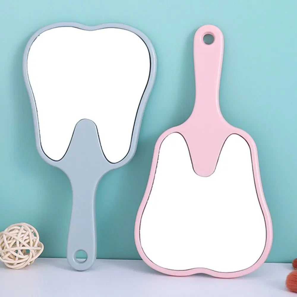 1PC Tooth Shaped Handheld Mirror Cute Makeup Mirror Durable High Definition Dental Mirrors Gifts RELUX.STORE