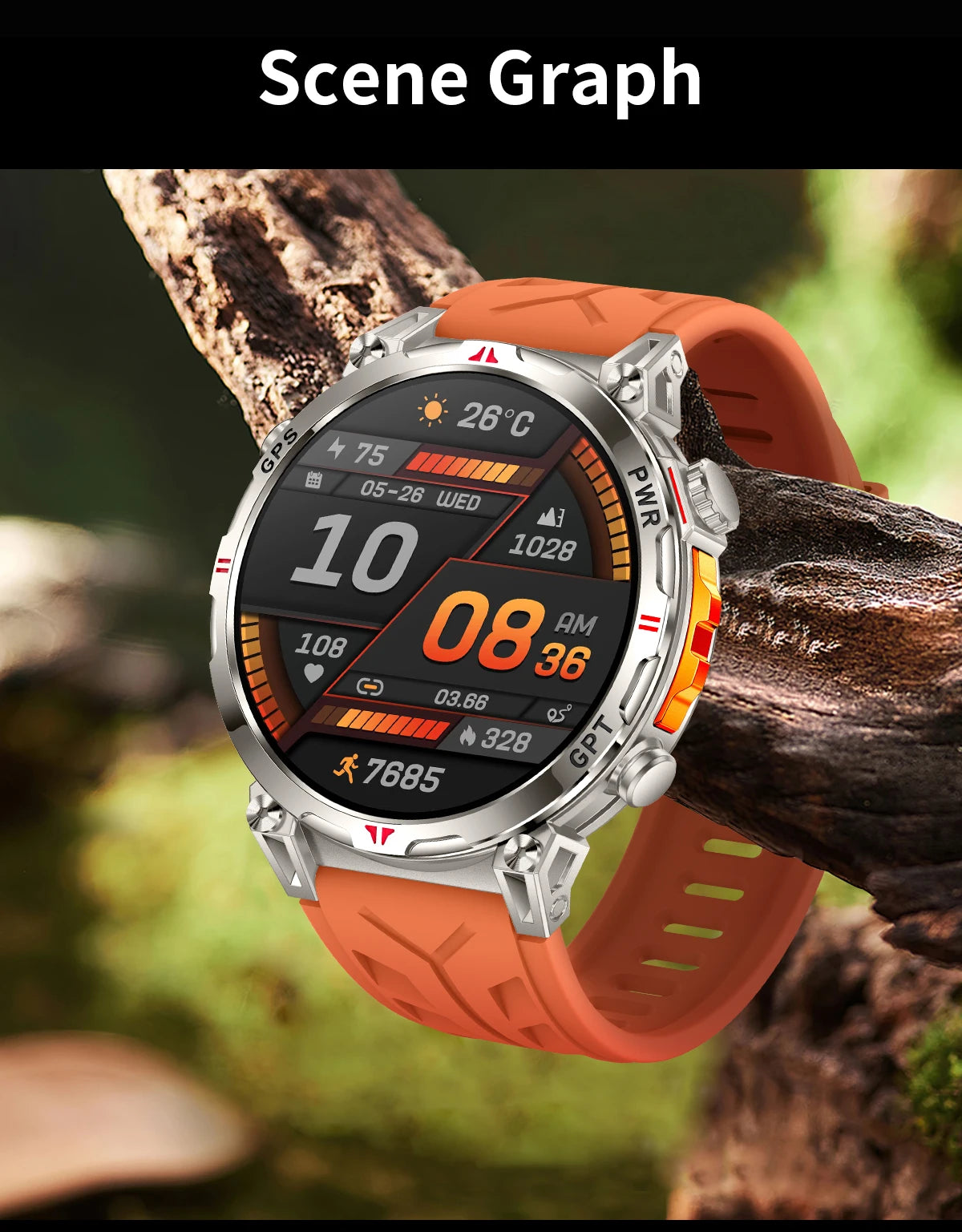 2025 New Military AMOLED HD SmartWatch 650Mah Battery GPS Compass 5ATM Waterproof Tactics 100+ Sport BT call Smart Watch For Men