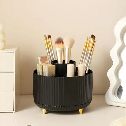 360° Rotating 5 Slot Makeup Brushes Holder Organizer Multi-Functional Desk Storage Cosmetics Storage for Vanity Desktop Bathroom RELUX.STORE
