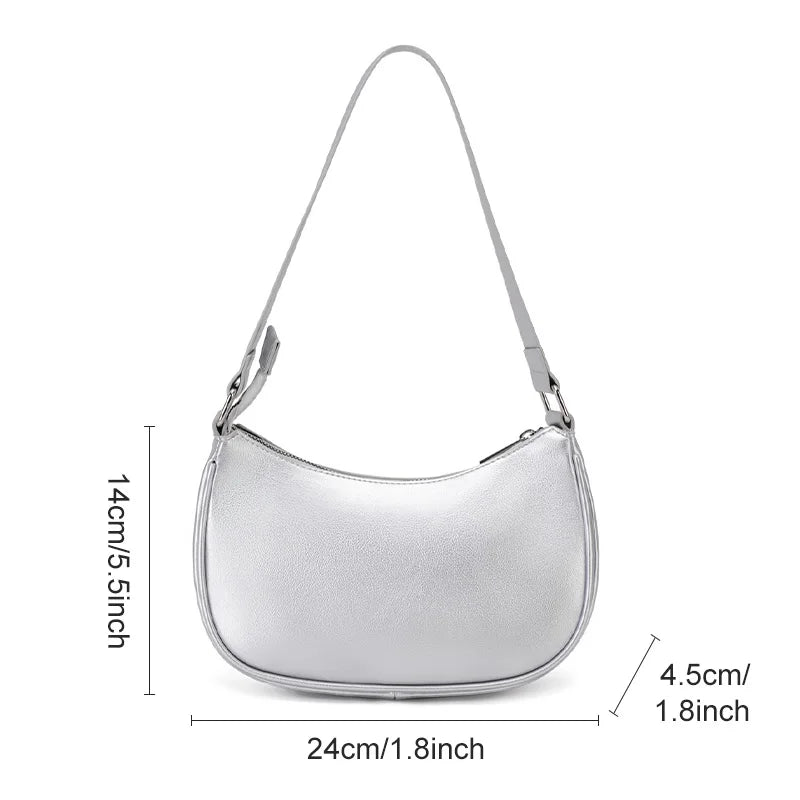 TINYAT Female Moon Bag Leather Shoulder Messenger Bag for Women Hand Bag Luxury Design Lightweight Party Ready Daily Use