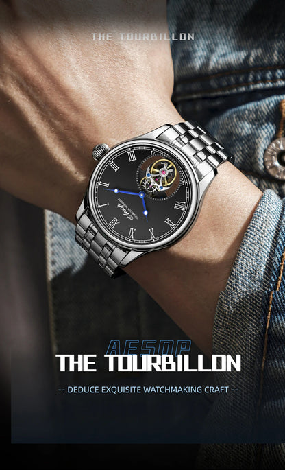 Aesop Real Flying Tourbillon Movement Mechanical Watches Luxury Watch for Men Skeleton Tourbillon Watch Sapphire Official StoreS