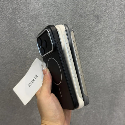 Luxury Borderless PU Leather Ultra Thin Magentic Cases for iPhone 17 16 14 15 Pro Max 16Pro 17promax 17 Air Magsafe Back Cover RELUX.STORE