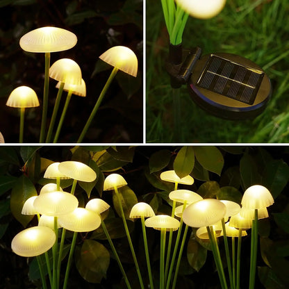 LED solar jellyfish mushroom lamp, used for outdoor courtyard landscape decoration lighting, suitable for lawns, garden terraces