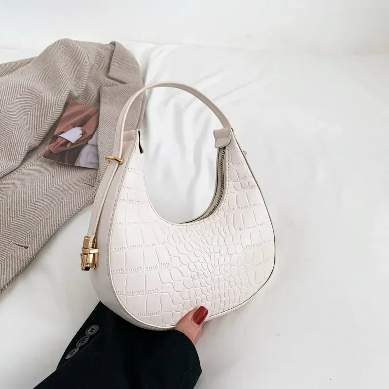 Fashion Luxury Design PU Leather Shoulder Bag Women Small Clutch Handbag Purse Female Underarm Bag Travel Totes shoulder bag RELUX.STORE