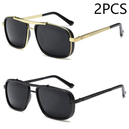 New Sunglasses Punk Sunglasses New Men's Square Uv400 Twin-beam Aviator Sunglasses RELUX.STORE