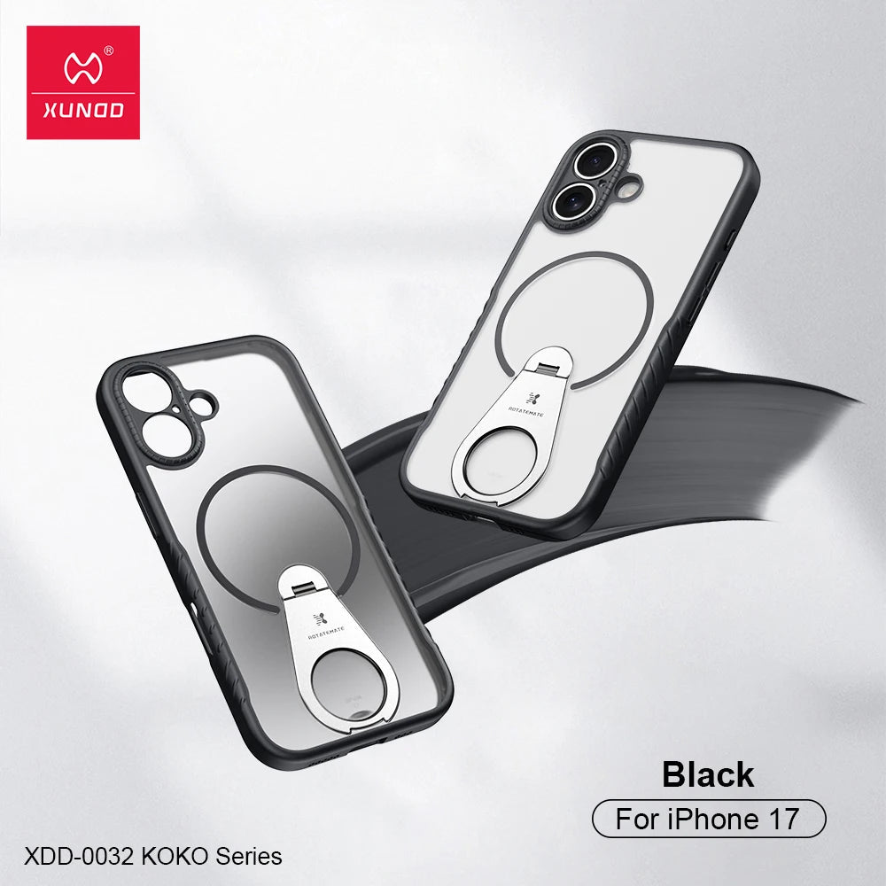 Xundd for iPhone 17 Pro Max 17 Pro 17 Air Magnetic Case with Kickstand,360° Fully Adjustable Stand Matte Transprent Phone Case RELUX.STORE