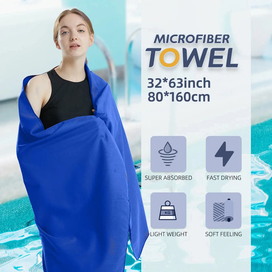 Microfiber Quick Dry Sandproof Towel | Lightweight Compact for Swim Yoga Gym Beach Travel Sports Accessories