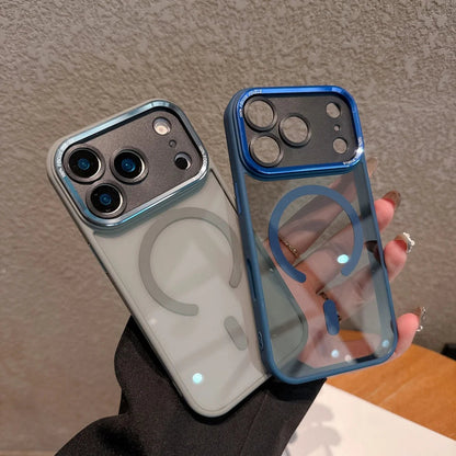 Transparent Magnetic Phone Case For iPhone 17 16 15 14 13 12 11 Pro Max Plus 17Air Metal Lens Protection Shockproof Hard Cover RELUX.STORE