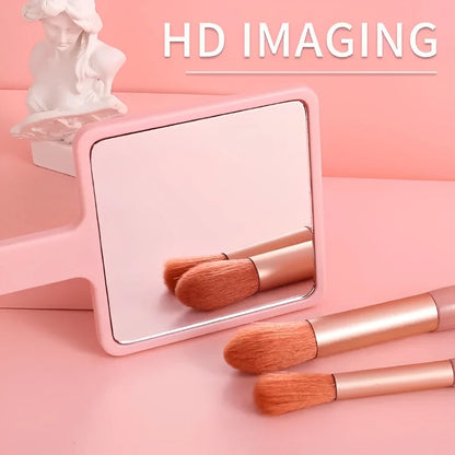 Eyelash Extension Handheld Makeup Mirror Square Vanity Mirror with Plastic Handle Hand High Definition Mirror Beauty Accessories RELUX.STORE
