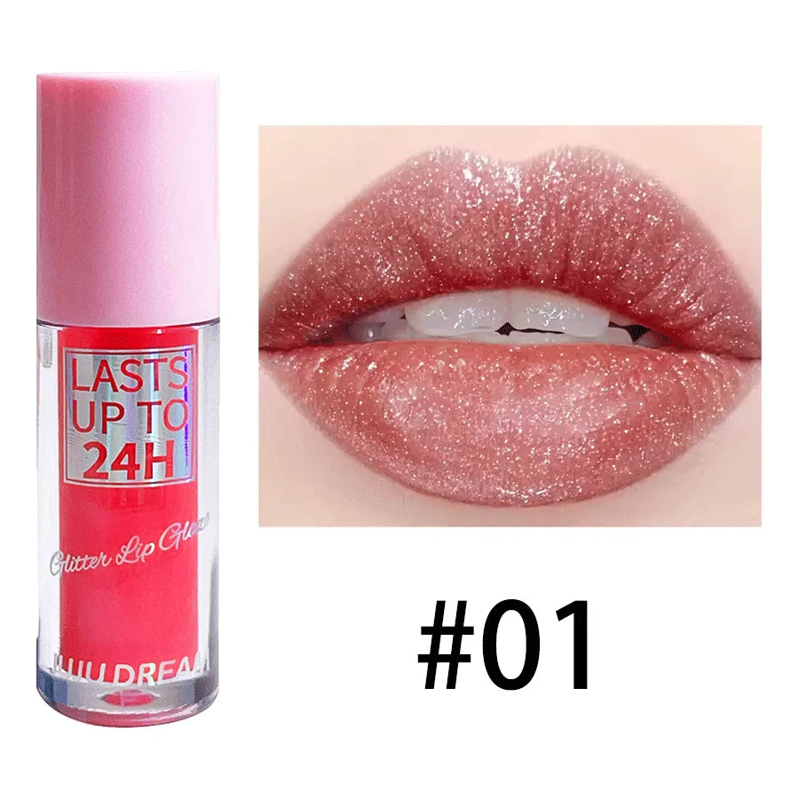 Flowing light Glitter Lip Glaze Long Lasting Lip Gloss Waterproof Liquid Lipstick Makeup Lip Oil Lip Tint Moisturizing RELUX.STORE